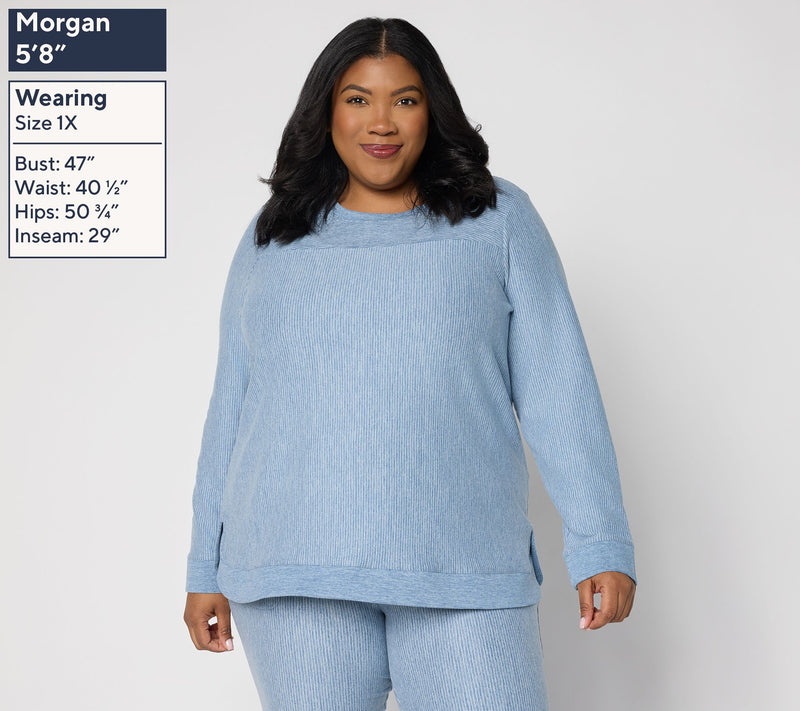 Denim & Co. Interlock Long Sleeve Top — View 2