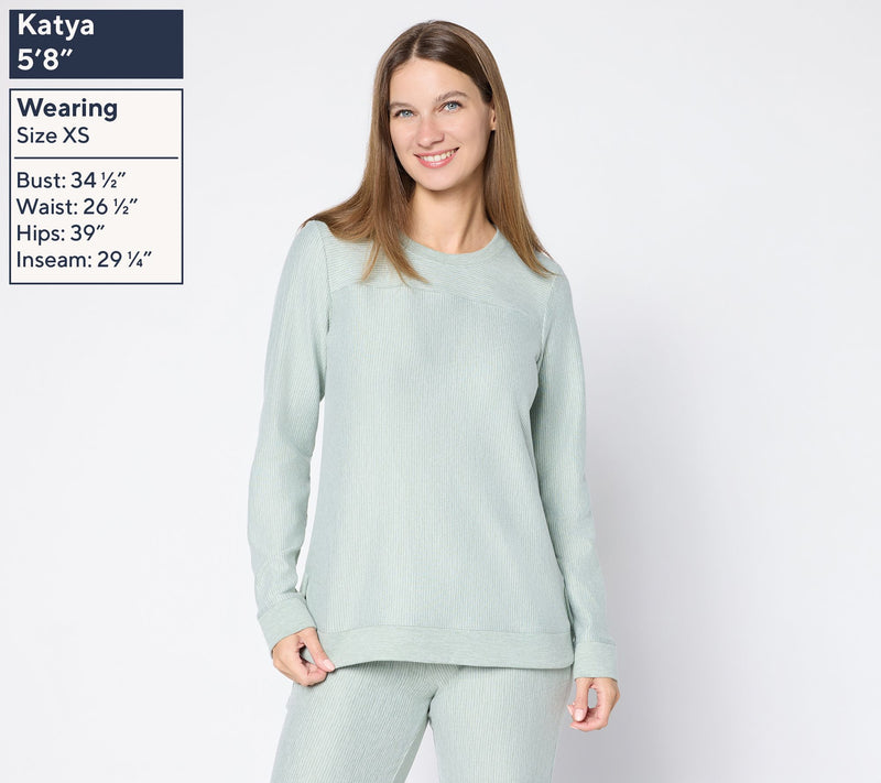 Denim & Co. Interlock Long Sleeve Top — View 3