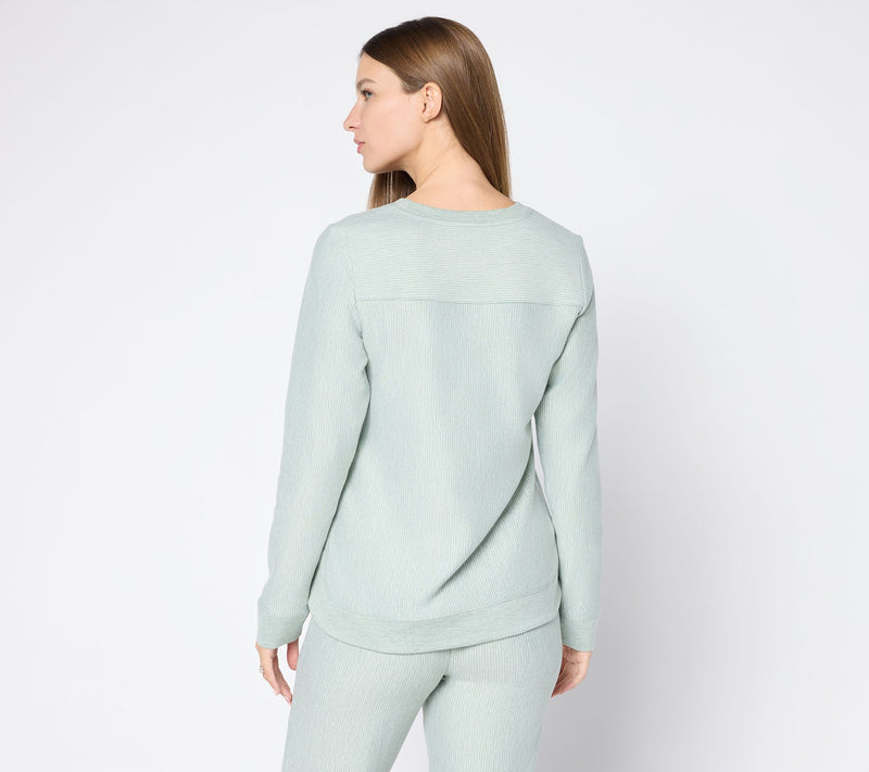 Denim & Co. Interlock Long Sleeve Top — View 4