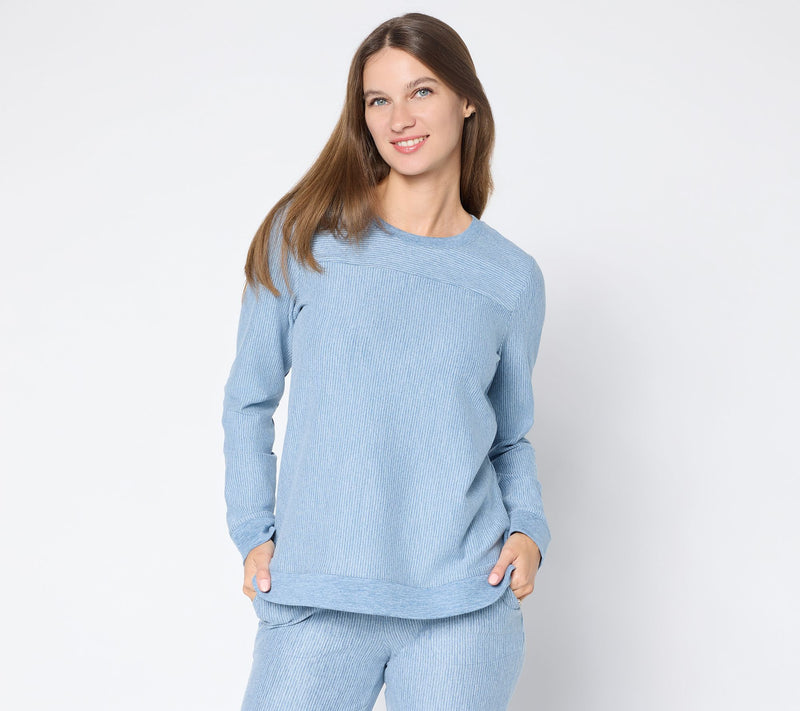 Denim & Co. Interlock Long Sleeve Top — View 12