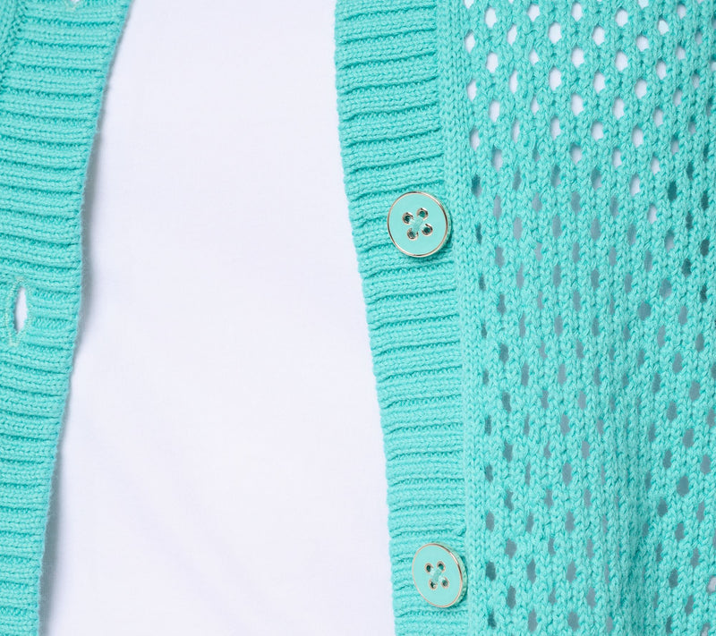 Belle by Kim Gravel Nod to Nautical Mesh Cardigan Sweater — View 6