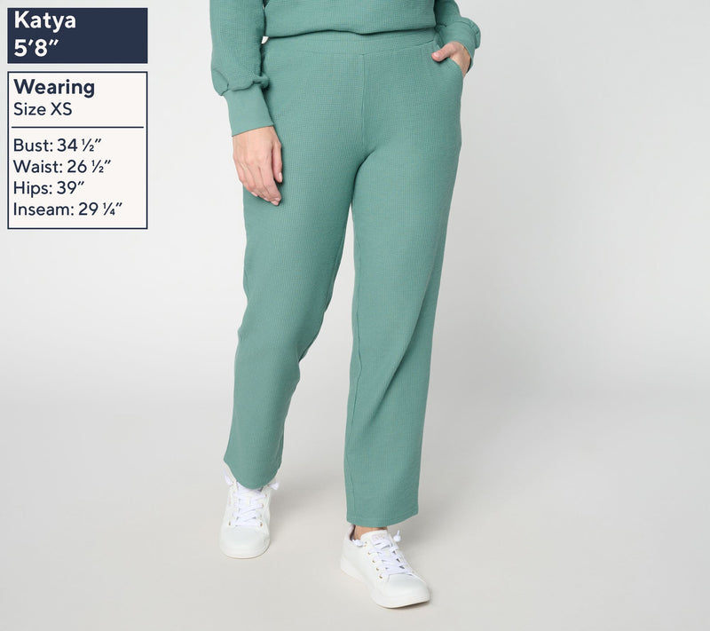 Belle by Kim Gravel Petite Wonder Waffle Relaxed Straight Pant — View 2