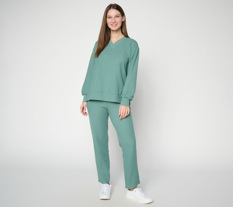 Belle by Kim Gravel Petite Wonder Waffle Relaxed Straight Pant — View 4