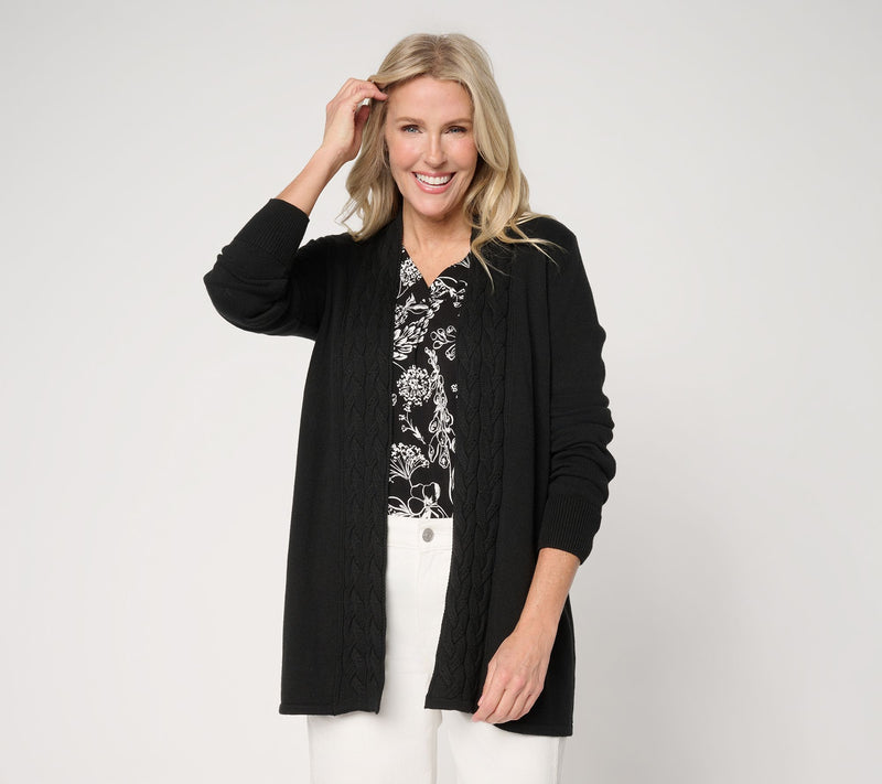 Belle by Kim Gravel Braided Cable Cardigan — View 12