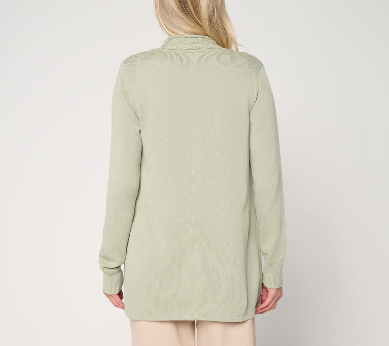 Belle by Kim Gravel Braided Cable Cardigan — View 4