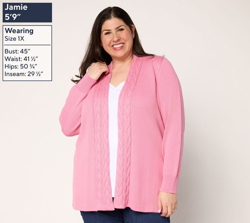 Belle by Kim Gravel Braided Cable Cardigan — View 2