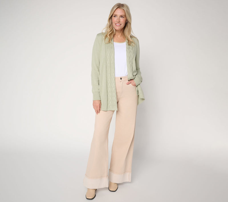 Belle by Kim Gravel Braided Cable Cardigan — View 5