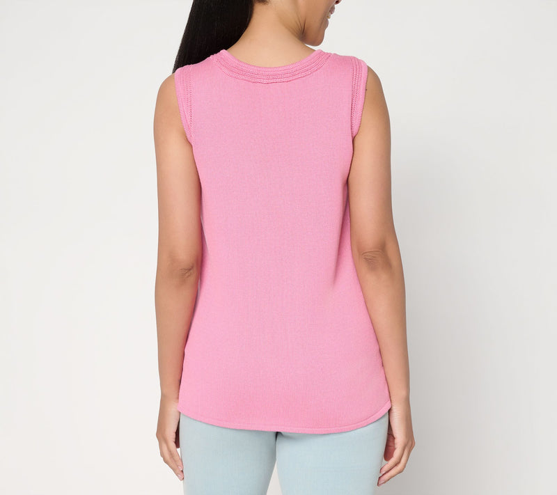 Belle by Kim Gravel V Neck Sweater Tank — View 3