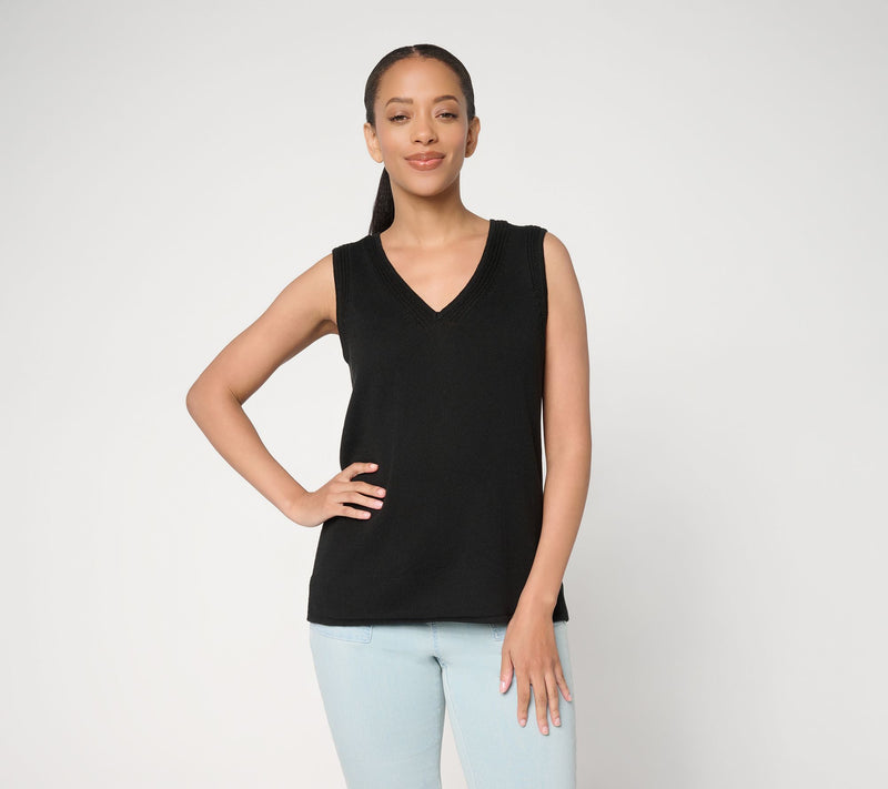 Belle by Kim Gravel V Neck Sweater Tank — View 11