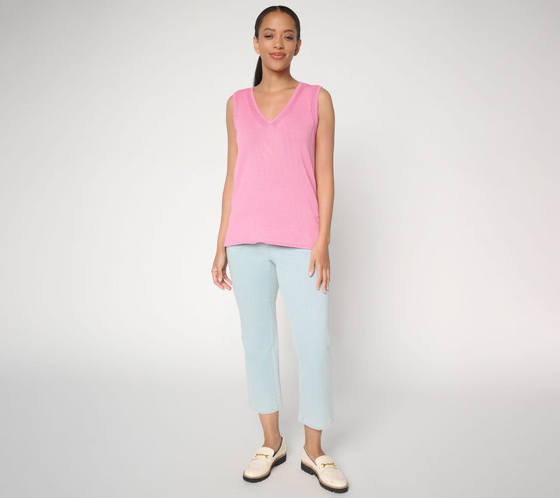 Belle by Kim Gravel V Neck Sweater Tank — View 4