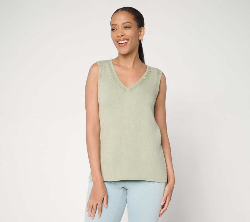 Belle by Kim Gravel V Neck Sweater Tank — View 15