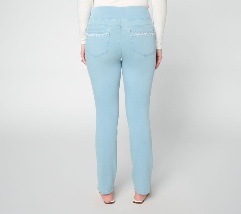 Belle by Kim Gravel Regular TripleLuxe Denim Lace Jeans — View 9