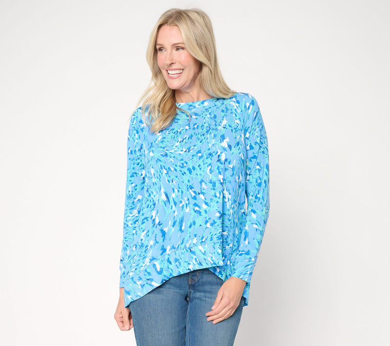 Belle by Kim Gravel Rayon Spandex Wild Elegance Hi-Low Top — Main view