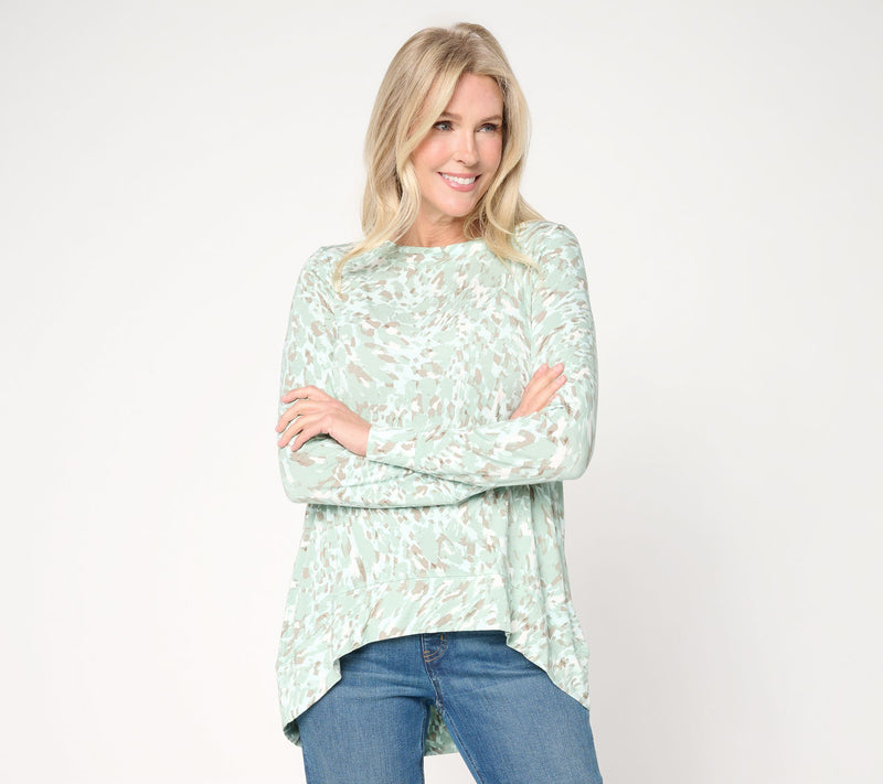 Belle by Kim Gravel Rayon Spandex Wild Elegance Hi-Low Top — View 12