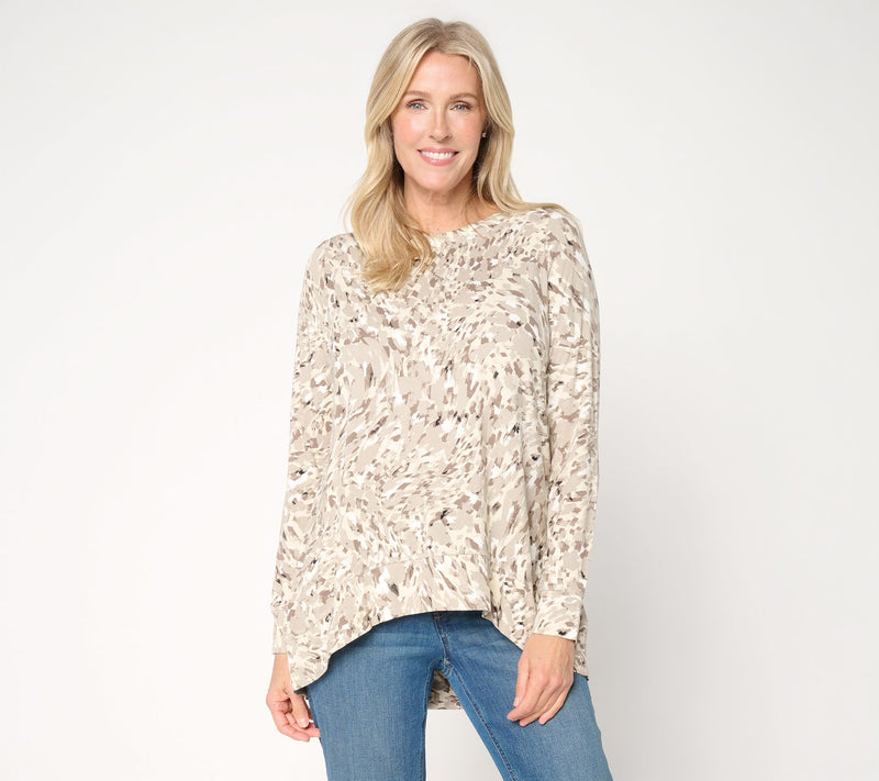 Belle by Kim Gravel Rayon Spandex Wild Elegance Hi-Low Top — View 13