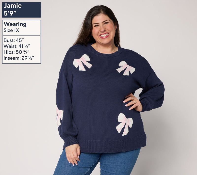 Belle by Kim Gravel Life is Knot Too Bad Bow Sweater — View 2