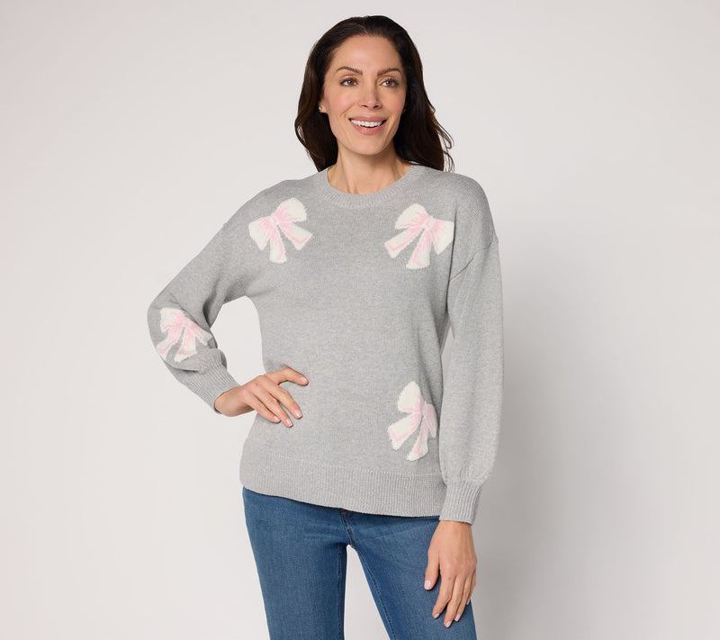 Belle by Kim Gravel Life is Knot Too Bad Bow Sweater — View 11