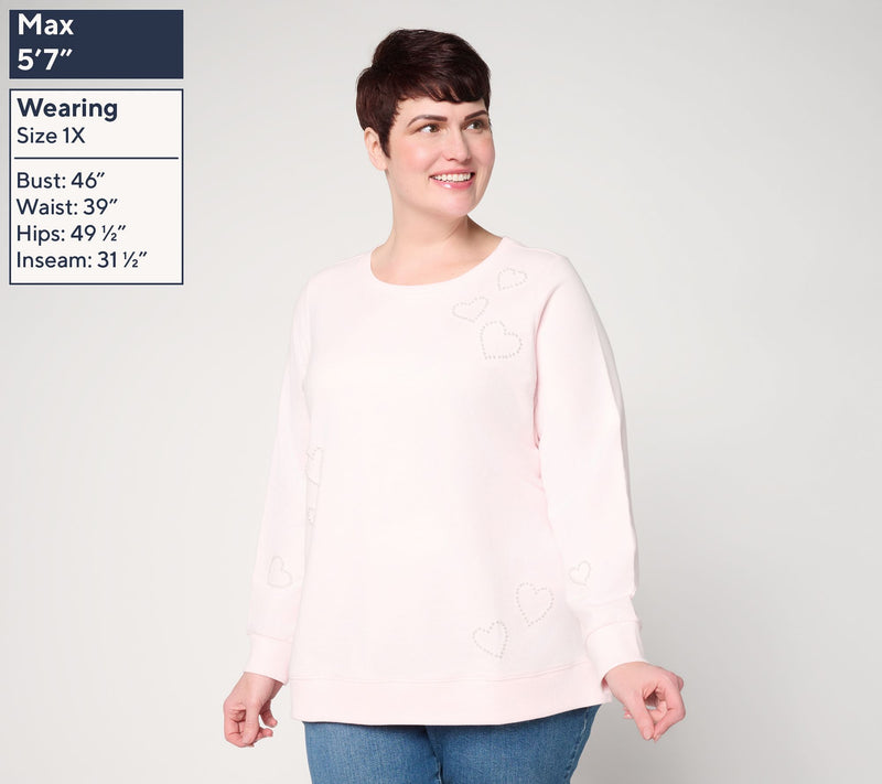 Belle by Kim Gravel French Terry Pearly Heart True Love Top — View 2