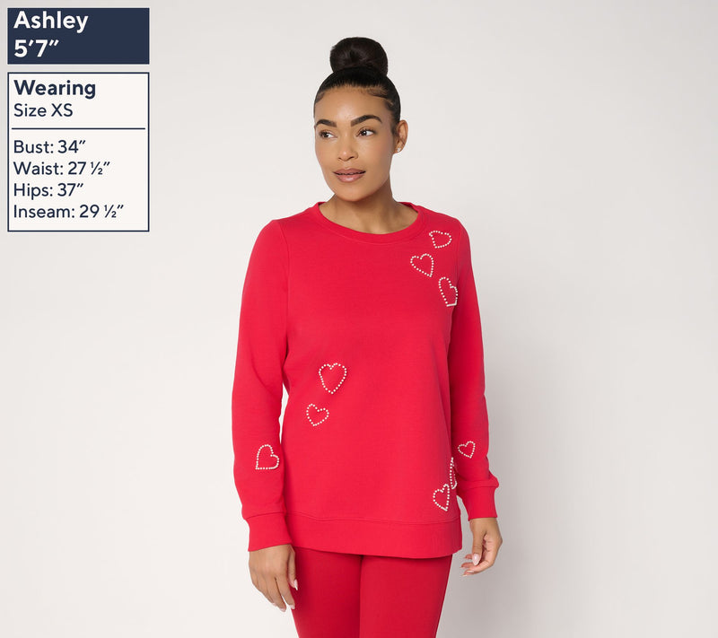 Belle by Kim Gravel French Terry Pearly Heart True Love Top — View 3