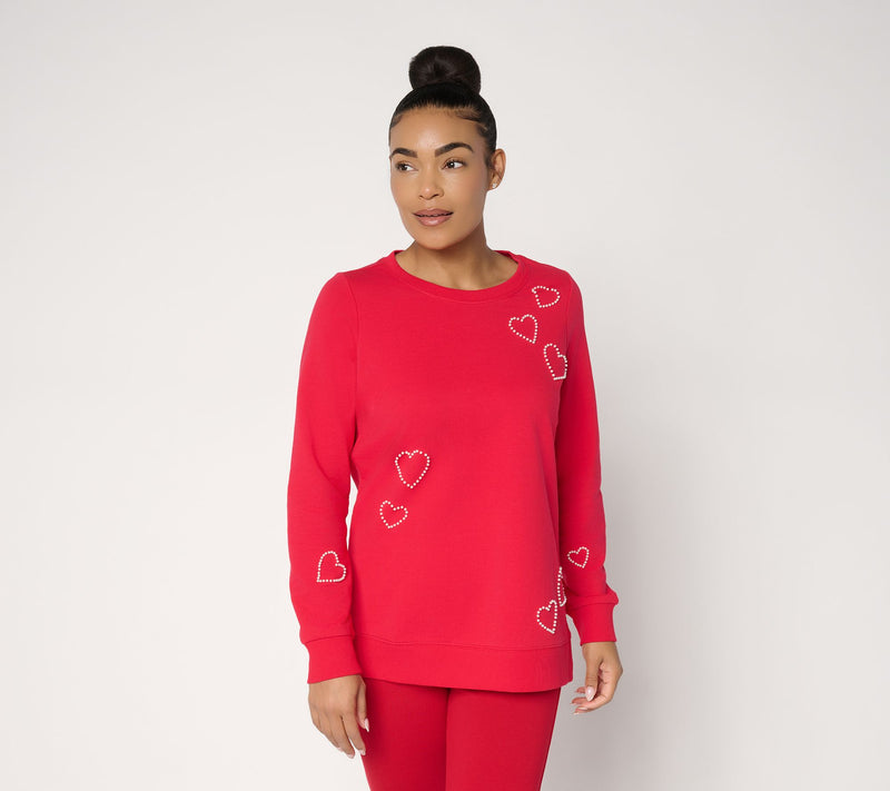 Belle by Kim Gravel French Terry Pearly Heart True Love Top — View 12