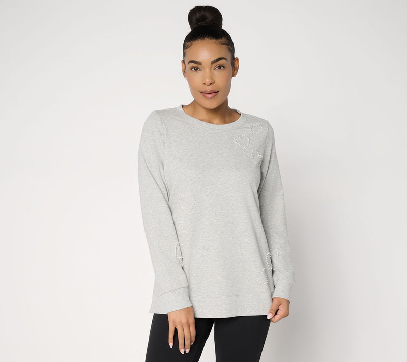 Belle by Kim Gravel French Terry Pearly Heart True Love Top — View 13