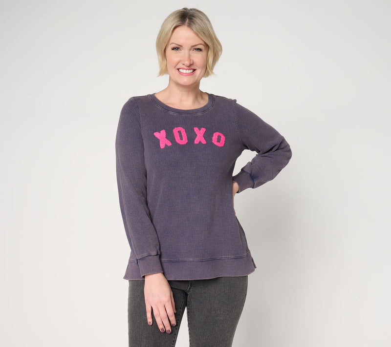 Belle by Kim Gravel Snow Washed Waffle True Love Top — View 13
