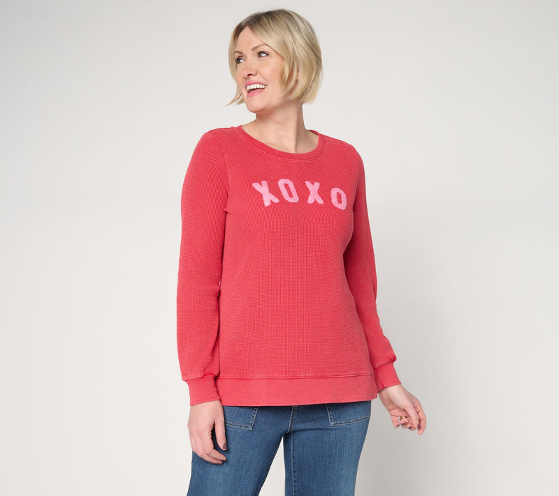 Belle by Kim Gravel Snow Washed Waffle True Love Top — View 14