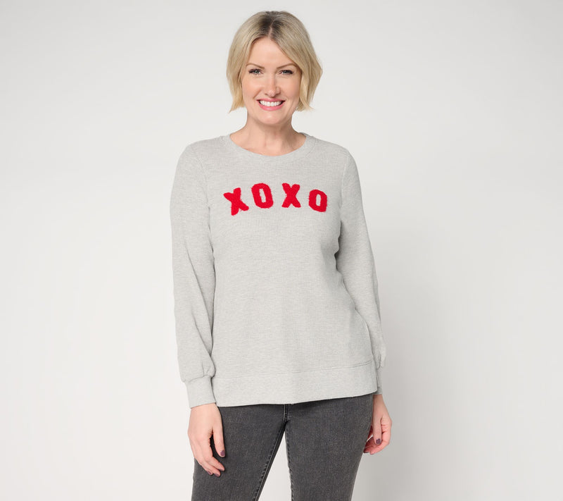 Belle by Kim Gravel Snow Washed Waffle True Love Top — View 15