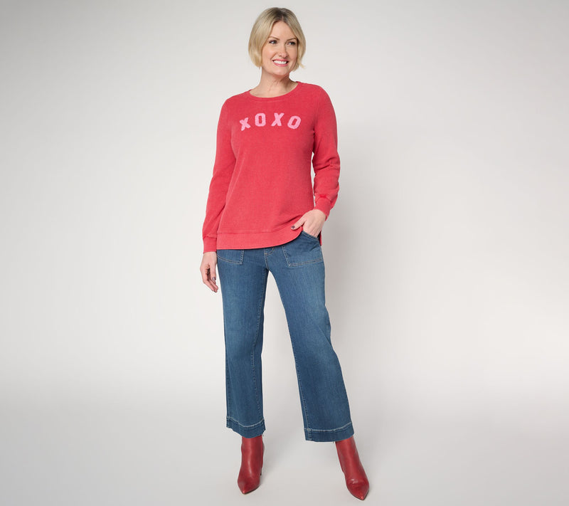 Belle by Kim Gravel Snow Washed Waffle True Love Top — View 5