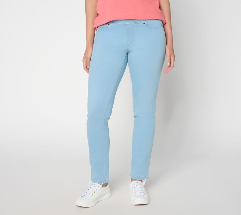Belle by Kim Gravel Petite TripleLuxe Denim Slim Straight Jean — Main view