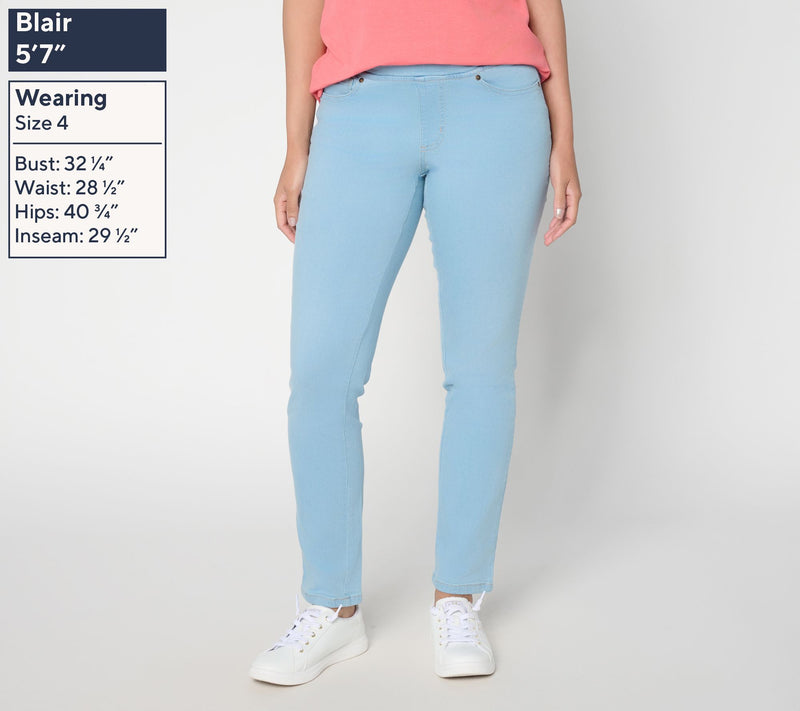 Belle by Kim Gravel Petite TripleLuxe Denim Slim Straight Jean — View 6
