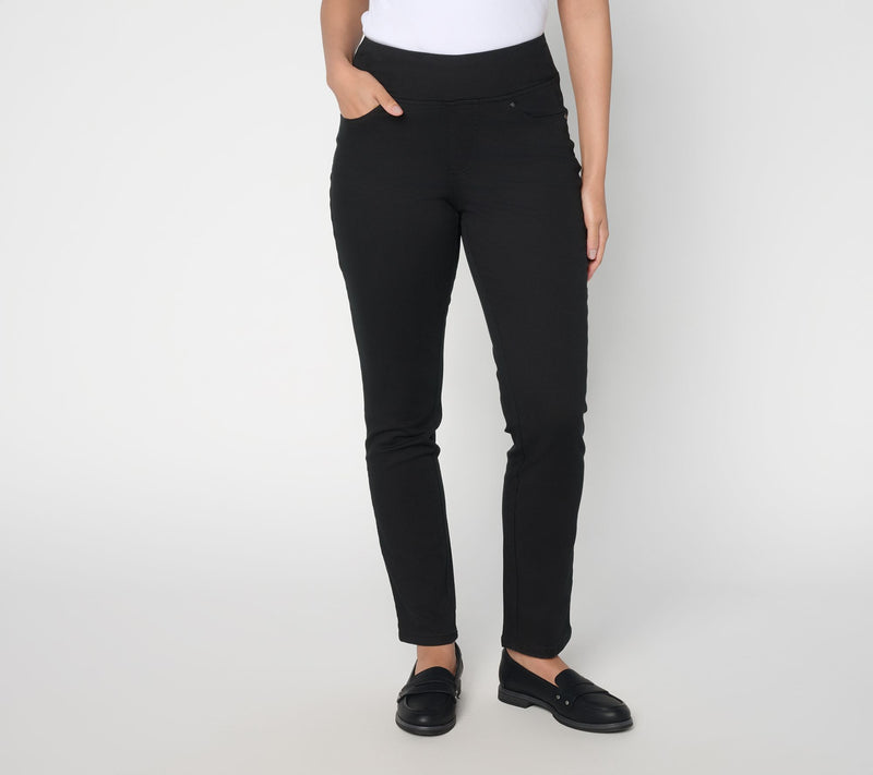 Belle by Kim Gravel Petite TripleLuxe Twill Slim Straight Jean — Main view