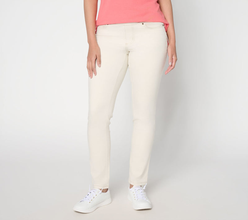 Belle by Kim Gravel Petite TripleLuxe Twill Slim Straight Jean — View 5