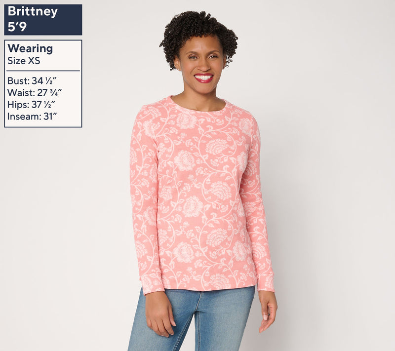 Belle by Kim Gravel Baby Waffle Retro Rose Long Sleeve Top — View 3