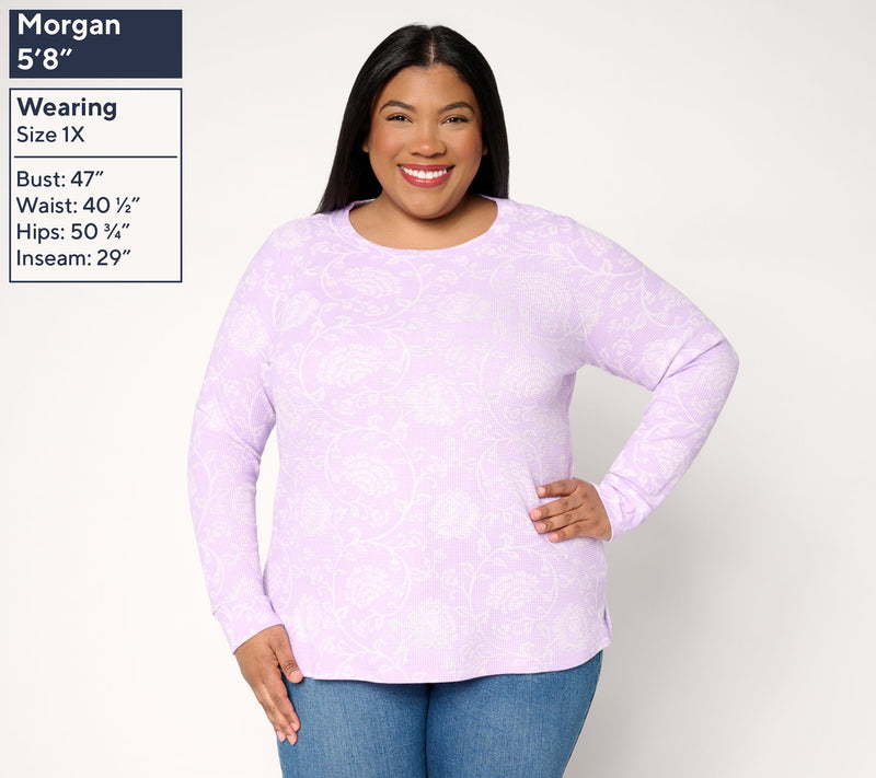 Belle by Kim Gravel Baby Waffle Retro Rose Long Sleeve Top — View 2