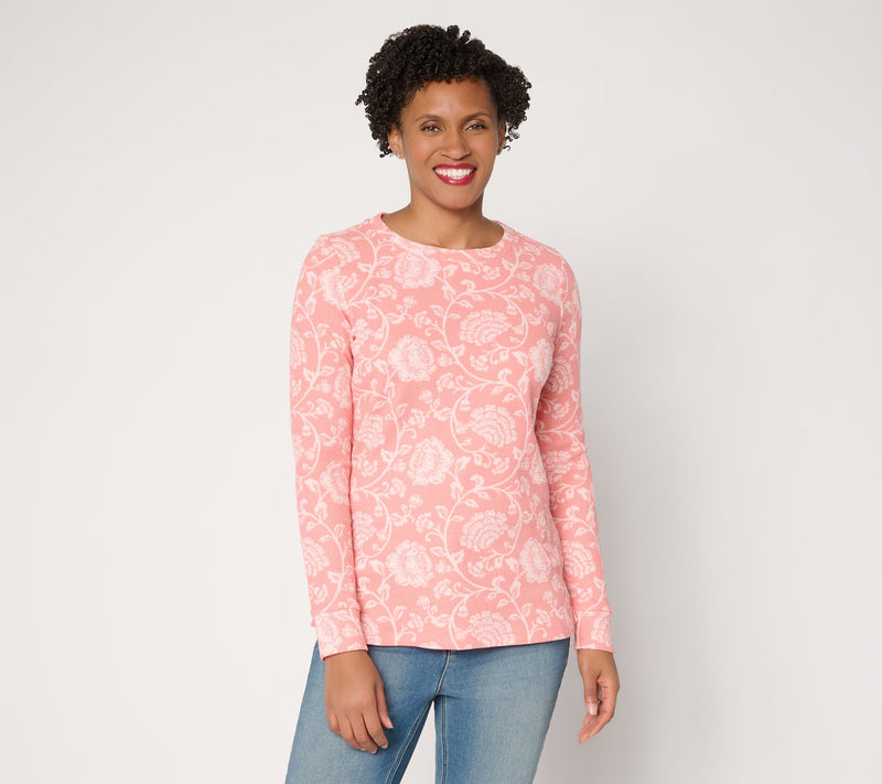 Belle by Kim Gravel Baby Waffle Retro Rose Long Sleeve Top — View 16