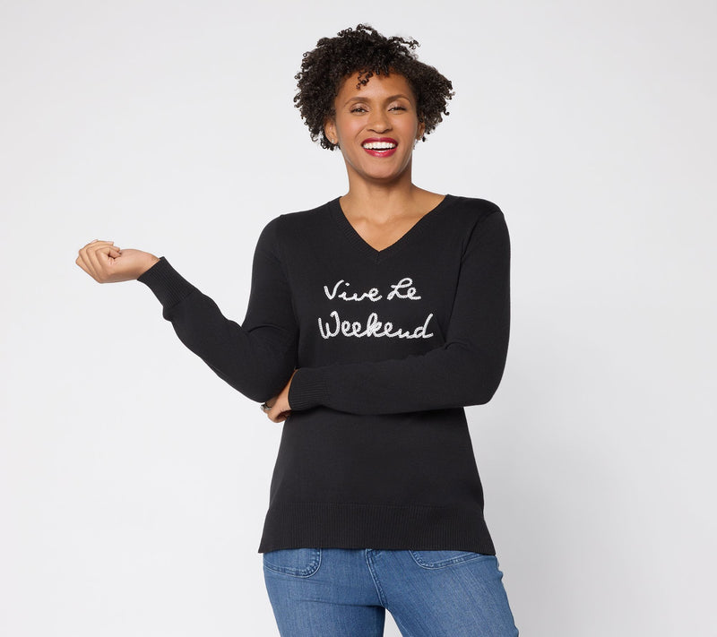 Belle by Kim Gravel Chic Speak Statement Sweater — View 10