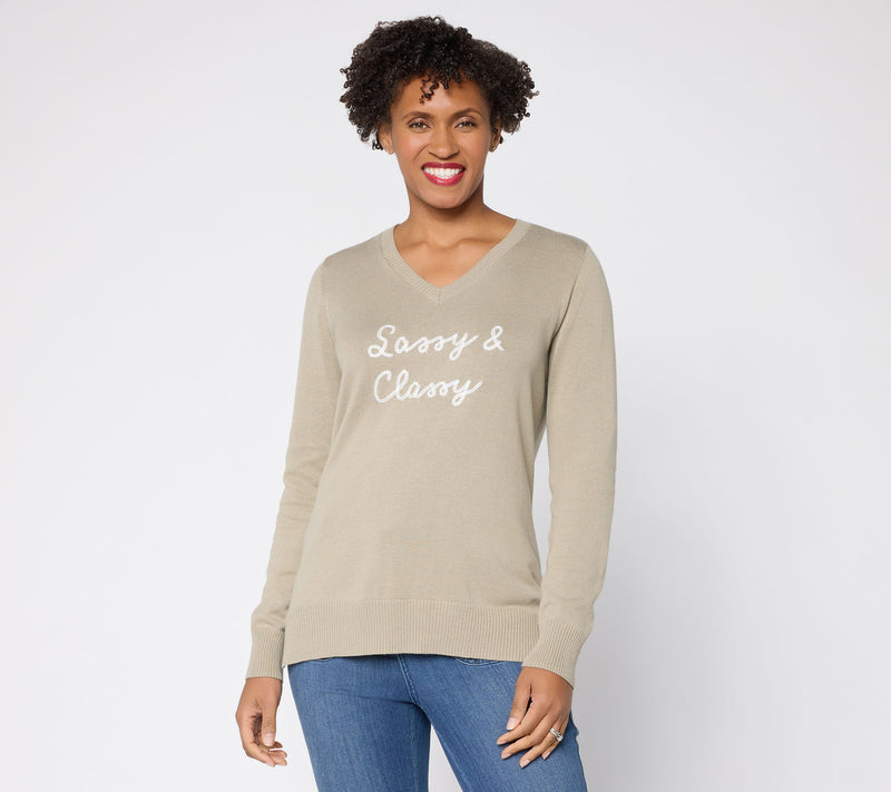 Belle by Kim Gravel Chic Speak Statement Sweater — View 11