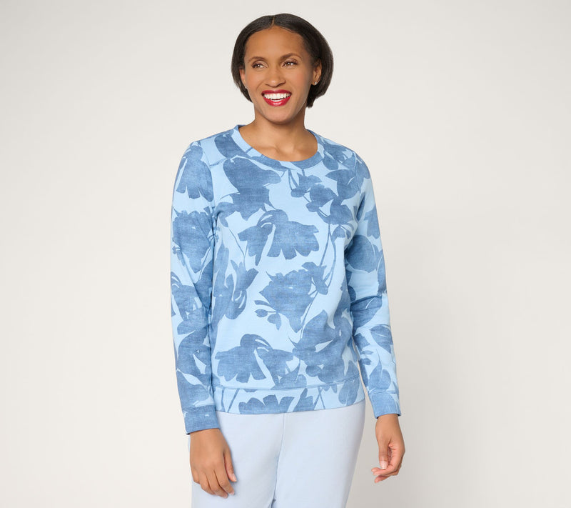 AnyBody Cotton French Terry Crewneck Sweatshirt — View 15