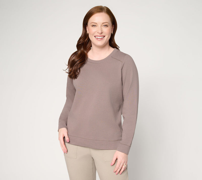 AnyBody Cotton French Terry Crewneck Sweatshirt — View 17