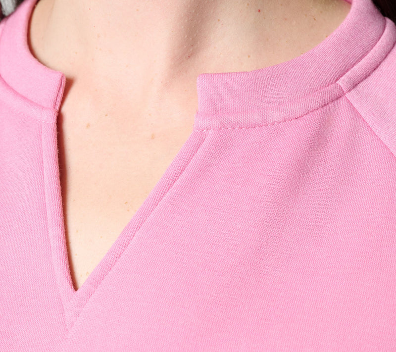 Belle by Kim Gravel Sponge Fleece Split Neck Sweatshirt — View 6