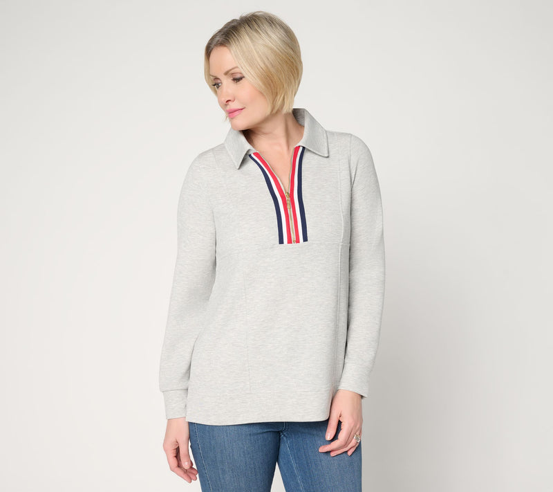 Belle by Kim Gravel ScubaLuxe Stitched to Be Square Half Zip — View 14