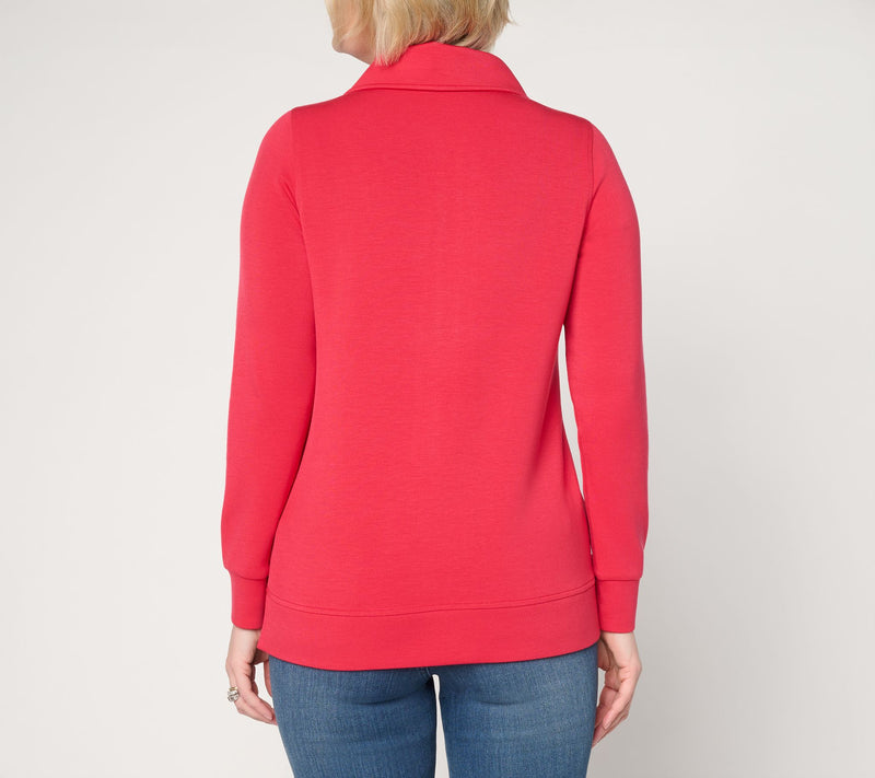 Belle by Kim Gravel ScubaLuxe Stitched to Be Square Half Zip — View 4