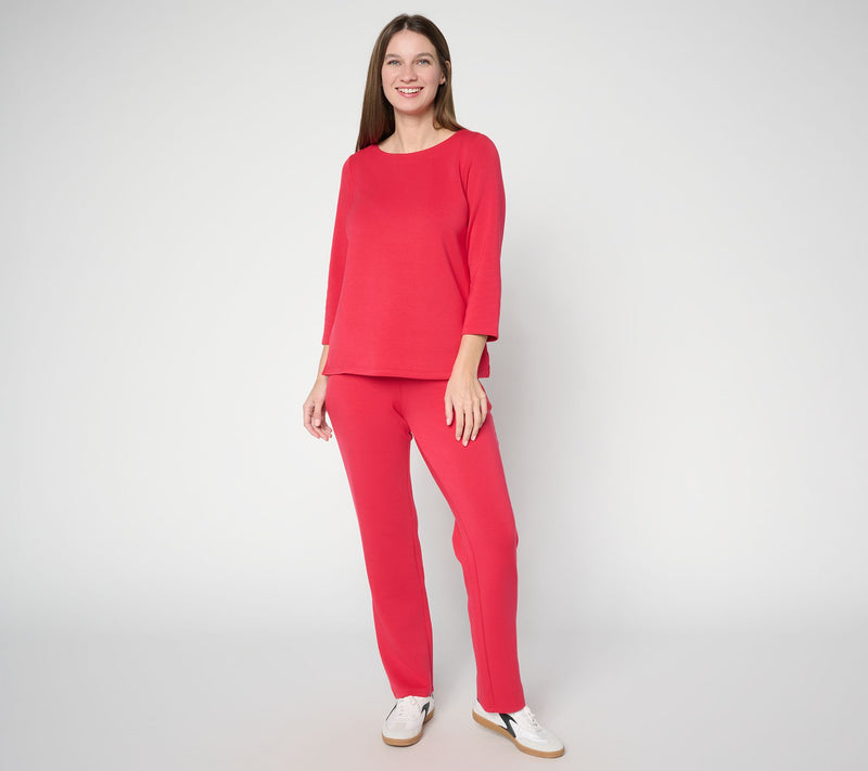 Belle by Kim Gravel Regular ScubaLuxe Drawstring Straight Pant — View 4