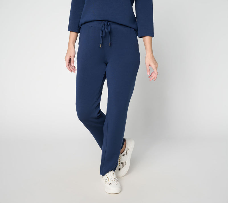 Belle by Kim Gravel Regular ScubaLuxe Drawstring Straight Pant — View 11