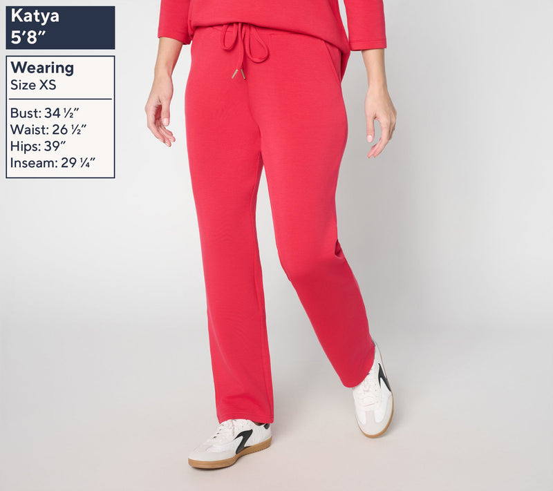 Belle by Kim Gravel Petite ScubaLuxe Drawstring Straight Pant — View 2
