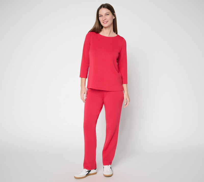 Belle by Kim Gravel ScubaLuxe Boatneck 3/4 Sleeve Top — View 5