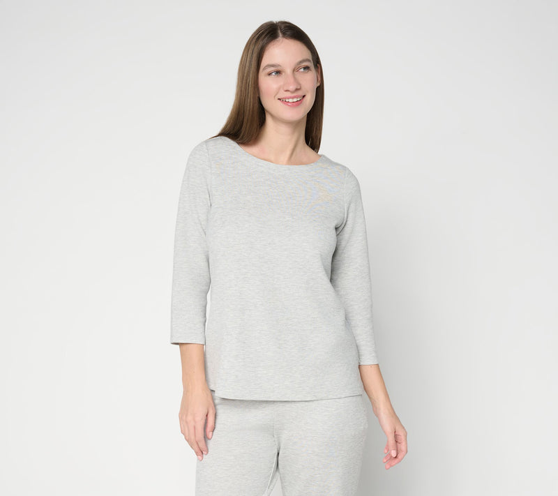 Belle by Kim Gravel ScubaLuxe Boatneck 3/4 Sleeve Top — View 13