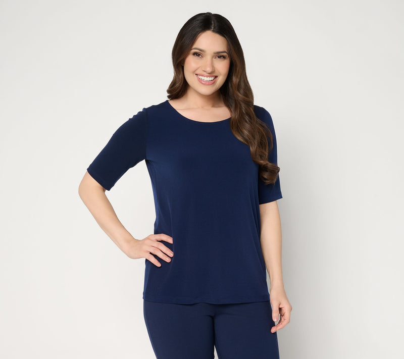 Susan Graver Essentials Liquid Knit Scoop Neck Top — View 13
