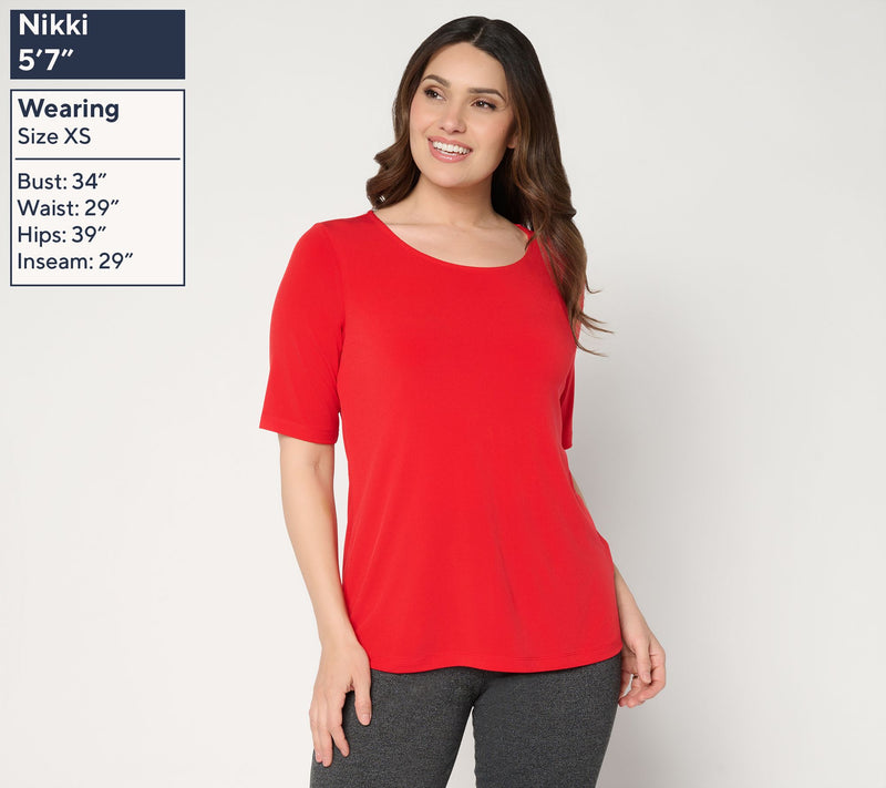 Susan Graver Essentials Liquid Knit Scoop Neck Top — View 3